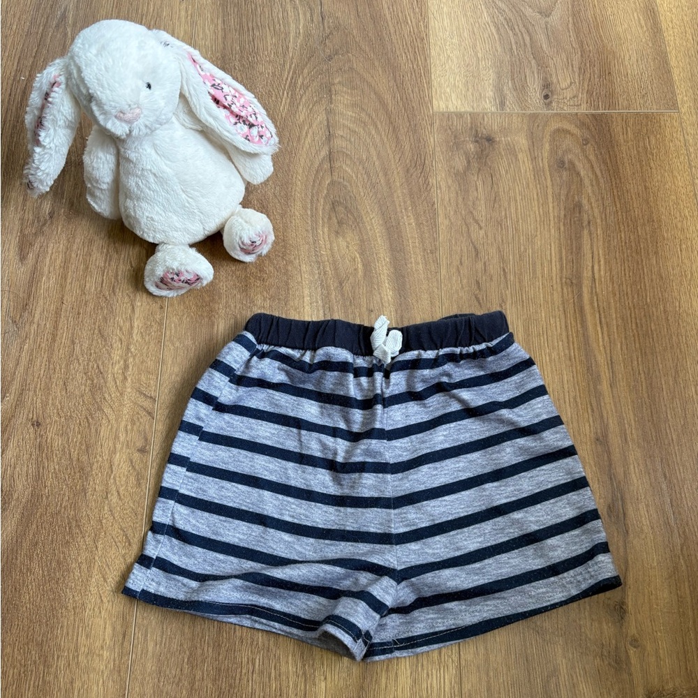 PatPat Navy and Gray Striped Kids Shorts